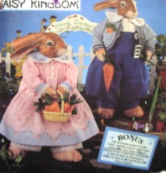 8587 15'' DAISY KINGDOM BUNNY DOLLS, CLOTHING PATTERN